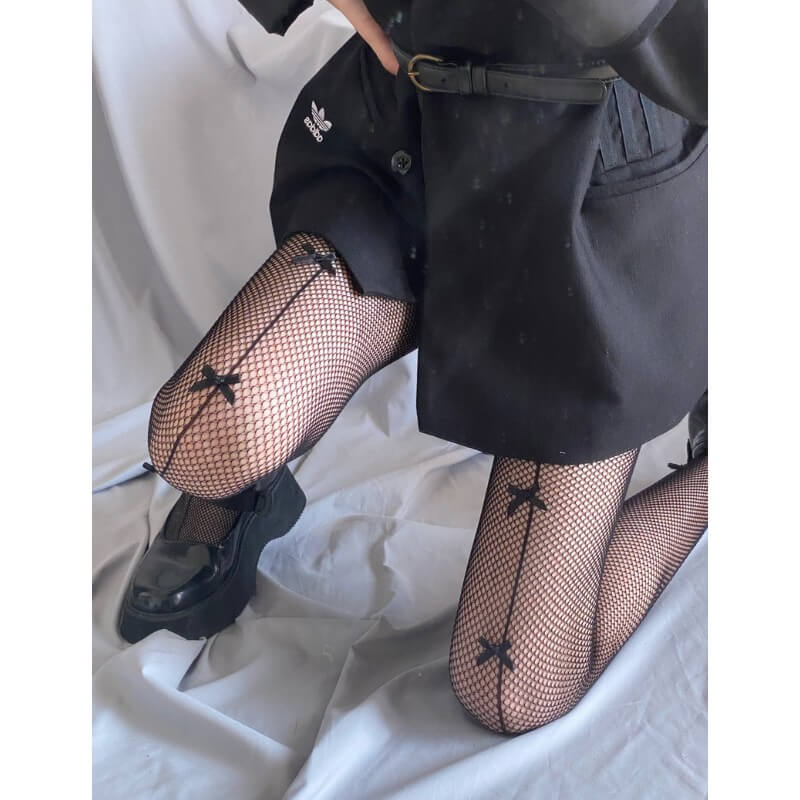 Sexy Sweet bow gothic lolita fishnet tights