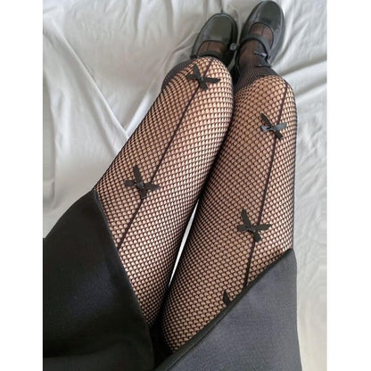 Sexy Sweet bow gothic lolita fishnet tights