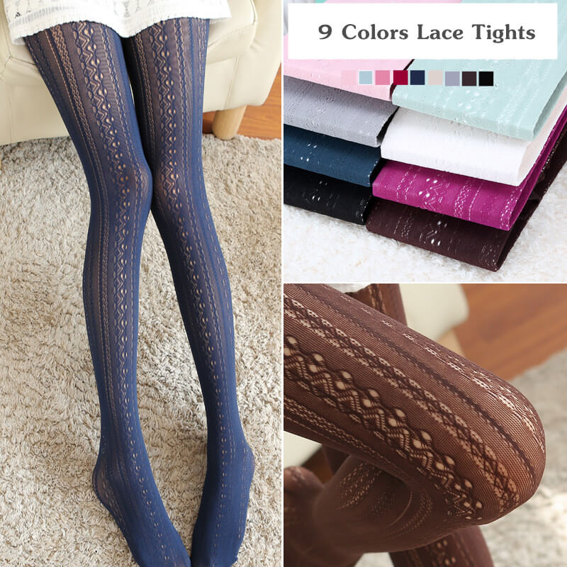 Sexy Floral lolita aesthetic lace tights