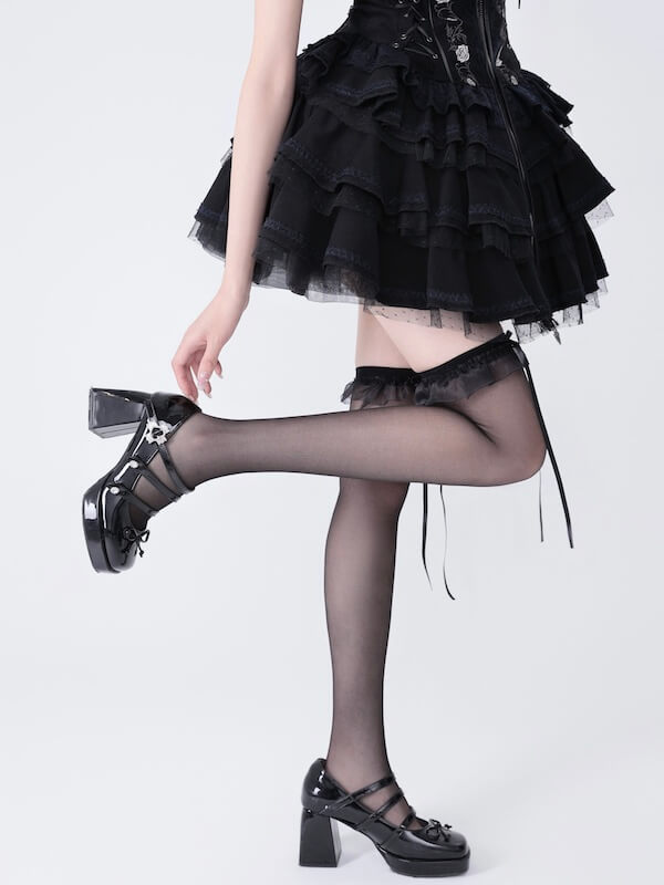 Sexy Thin ribbon lolita stockings