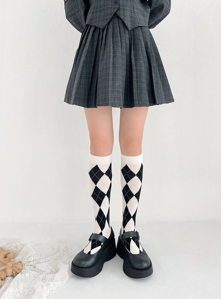 Sexy Vintage school girl diamond stockings