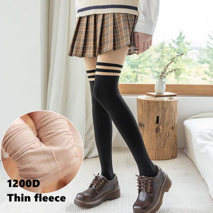 Sexy Winter warm fleece stockings-effect tights