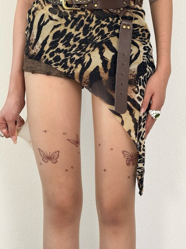 Sexy butterfly tattoo tights