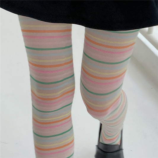 Sexy color stripes tights