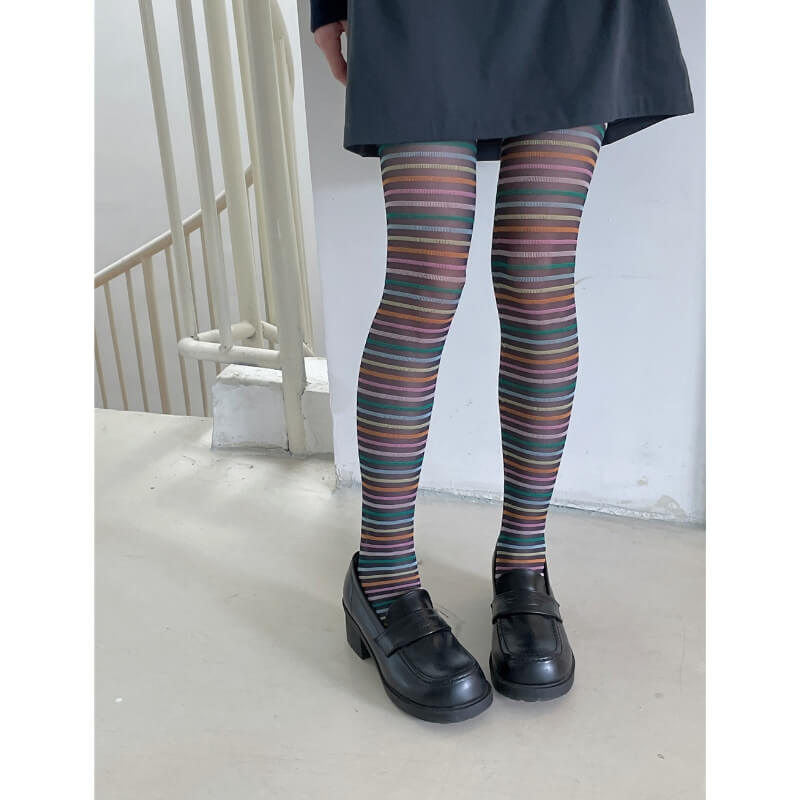 Sexy color stripes tights