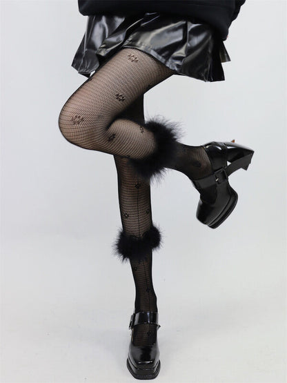 Sexy fairy plume goth lace tights