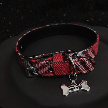 Y2k red plaid bone choker