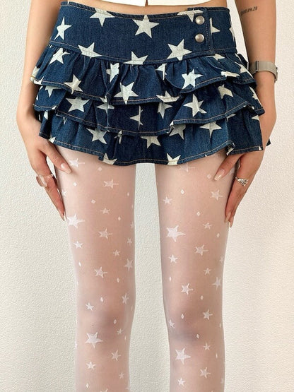 New Fashion retro star polka dot tights