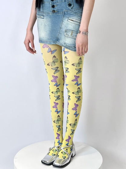 New Fashion subculture butterfly print tights