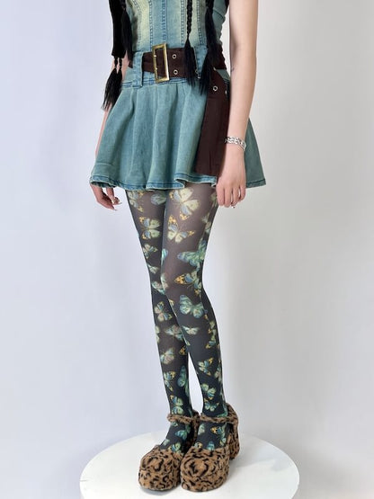 New Fashion subculture butterfly print tights