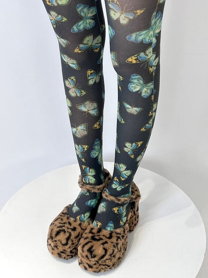 New Fashion subculture butterfly print tights