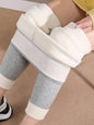 Casual Skinny With Velvet Keep Warm Solid Color Leggings-Homeunderwear