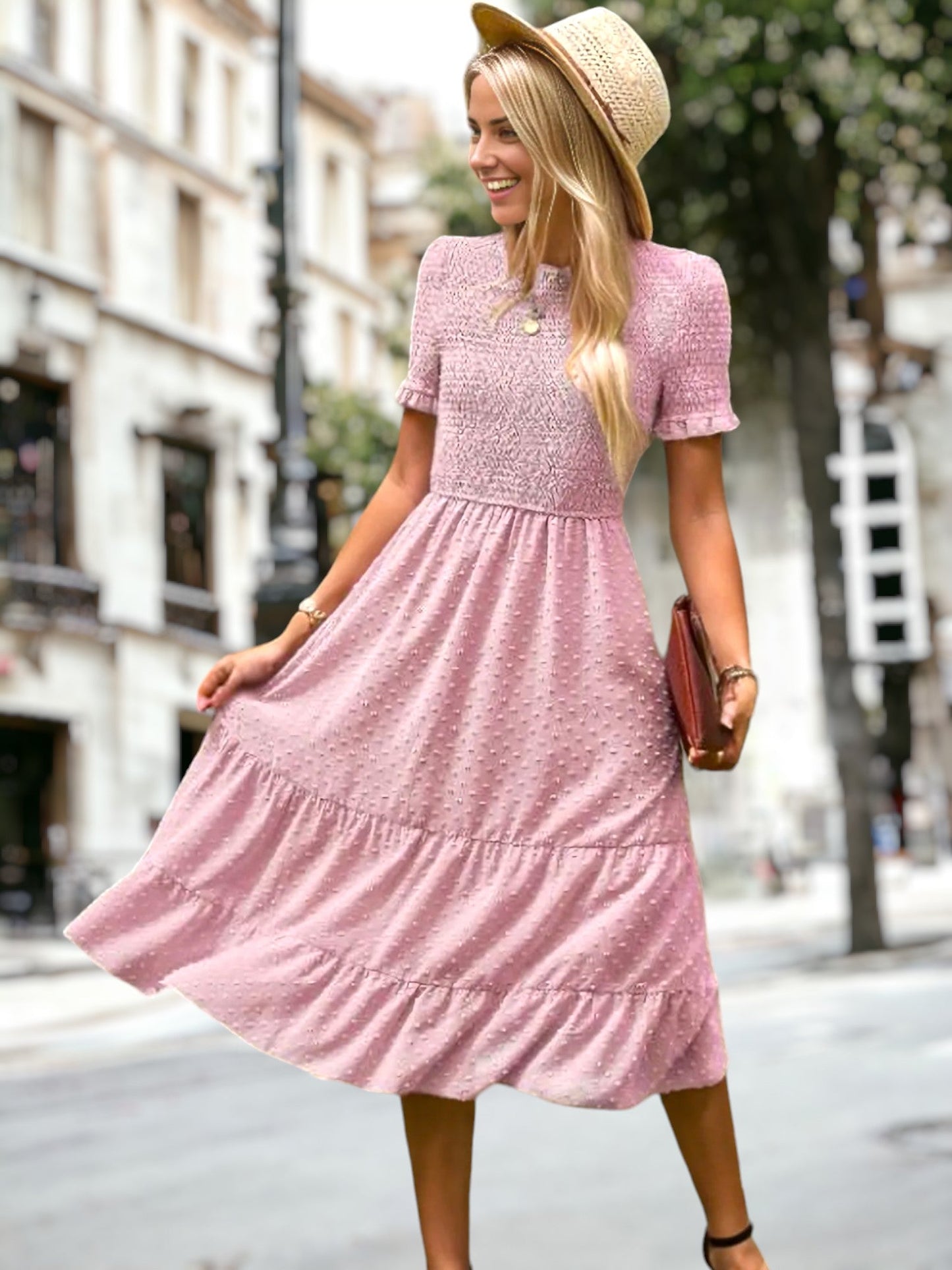 Double Textured Tiered Dress