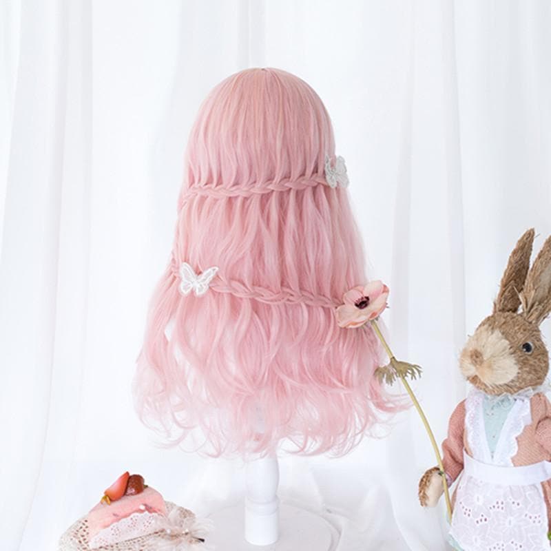 Free Shipping For Hivava Lolita Cherry Pink Long Curly Wig