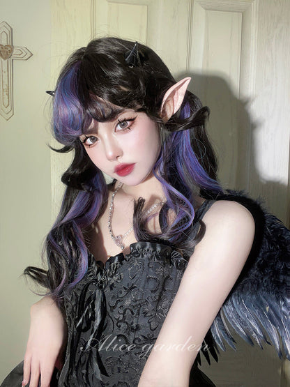 Free Shipping For Hivava Anna Vampire Purple Black Mix Lolita Wig