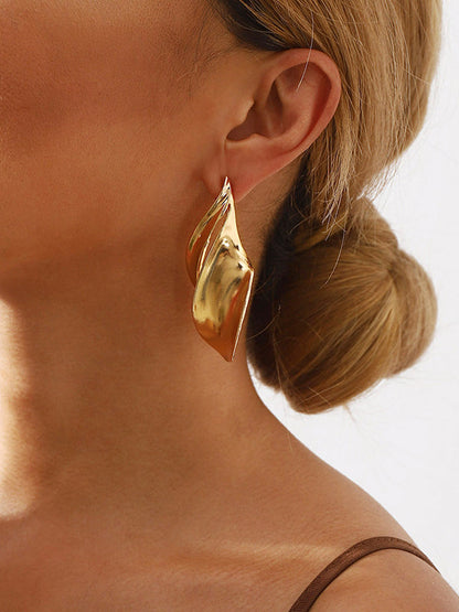 Geometric Solid Color Drop Earrings