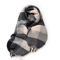 Imitation Cashmere Contrast Color Plaid Tassel Winter Warm Shawl Scarf