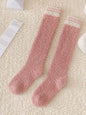 New Fashion Original Coral Fleece Keep Warm Contrast Color Striped Socks Accessories-Homeundewear