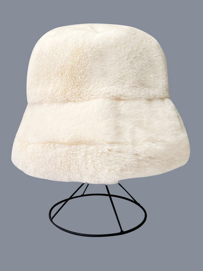 Winter Faux Fur Bucket Hat-Homeunderwear