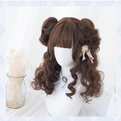 Free Shipping For Hivava Brown Short Curly Bun "Daydream Girl" Lolita Wig