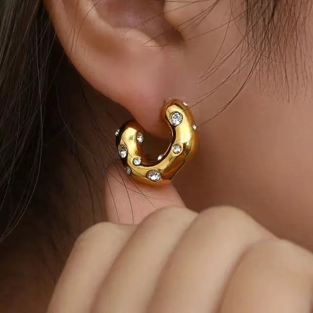 Free Shipping For18K Gold Plated Hoop Earrings