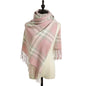 British Style Warm Imitated Cashmere Tassled Shawl Scarf