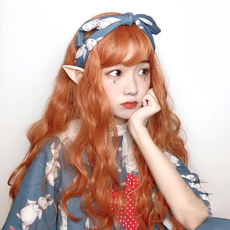 Free Shipping For Hivava Lolita Pumpkin Long Curly Wig