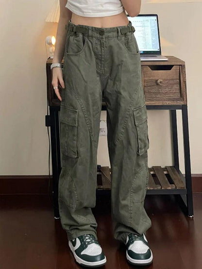 Straight Loose Casual Wide Leg Cargo Jeans