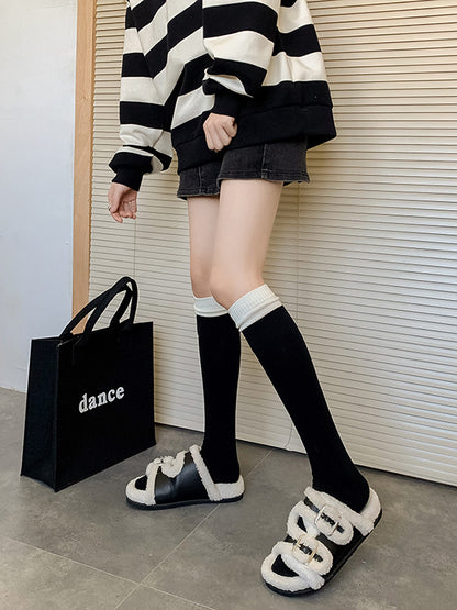 Fashion Contrast Color Socks Accessories-Homeunderwear