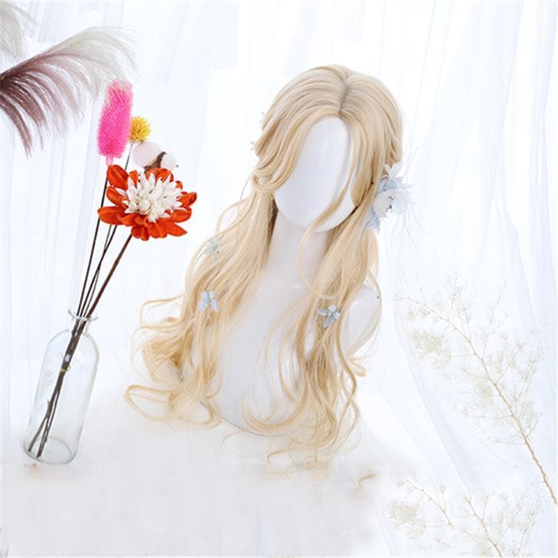 Free Shipping For Hivava Lolita Light Blonde Mid Length Curly Wig