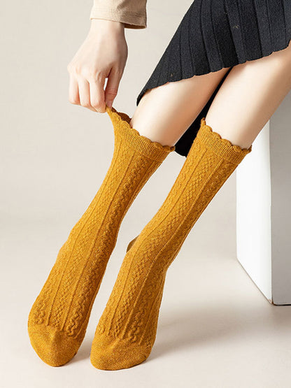 Wool Casual Solid Color Socks Accessories-Homeunderwear