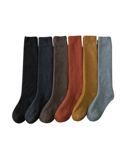 Casual Solid Skinny Sweat-Absorbing Keep Warm Solid Color Socks Accessories-Homeunderwear