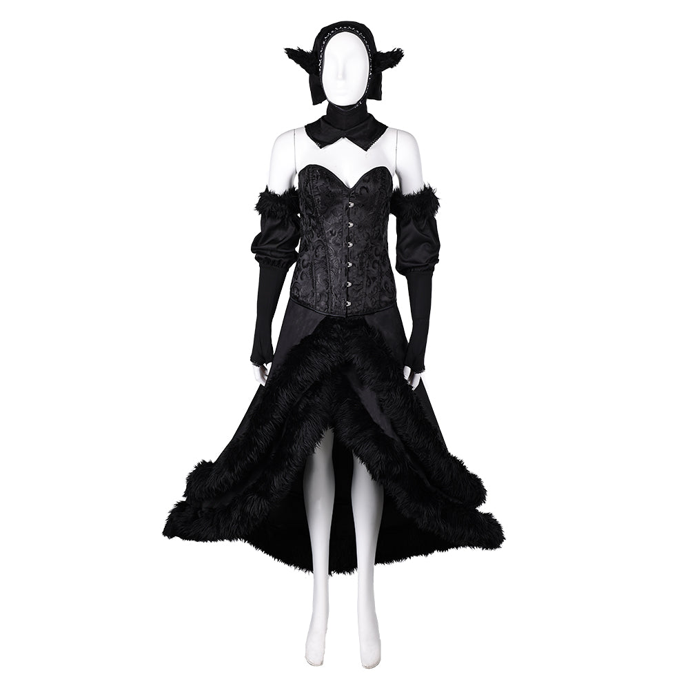 Free Shipping For_elicious in Dungeon Anime Marcille Donato Women Black Dress Party Carnival Halloween Cosplay Costume