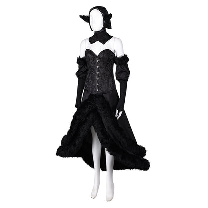 Free Shipping For_elicious in Dungeon Anime Marcille Donato Women Black Dress Party Carnival Halloween Cosplay Costume