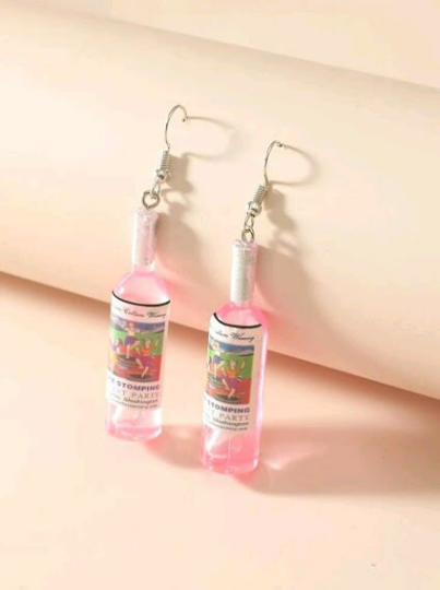 Free Shipping For Wine Bottle Charm Drop Earrings