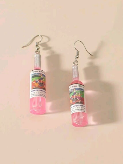 Free Shipping For Wine Bottle Charm Drop Earrings