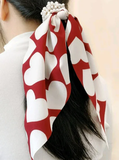 Free Shipping For Pearl Scrunchy Print Scarf