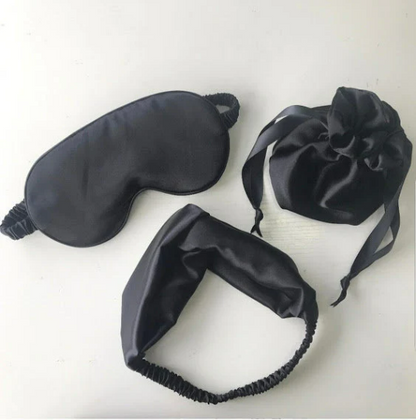 Free Shipping For Mulberry Satin Silk Travel Sleeping Eye Mask Set