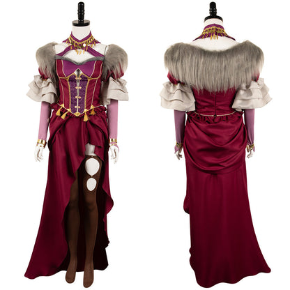 Free Shipping For_ragon's Dogma Game Wilhelmina Women Red Dress Party Carnival Halloween Cosplay Costume