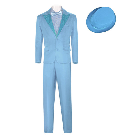 Free Shipping For_umb and Dumber Movie Harry Dunne Blue Suit Party Carnival Halloween Cosplay Costume