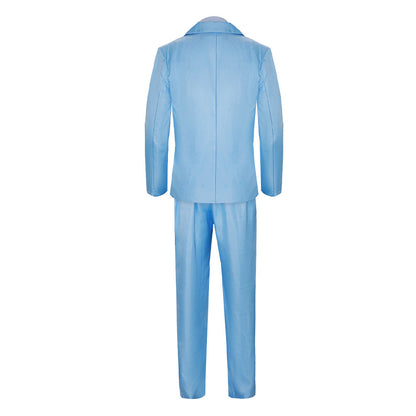 Free Shipping For_umb and Dumber Movie Harry Dunne Blue Suit Party Carnival Halloween Cosplay Costume