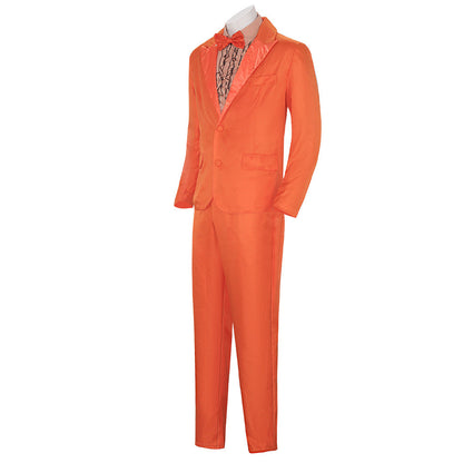 Free Shipping For_umb and Dumber Movie Lloyd Christmas Orange Suit Party Carnival Halloween Cosplay Costume