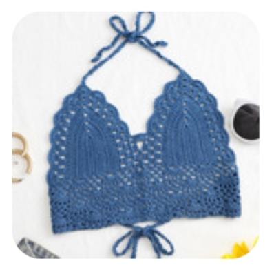 Sexy Knit Bikini Top(BLUE)