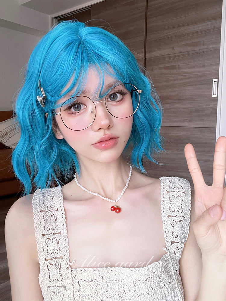 Free Shipping For Hivava Casual Series Hot Neon Blue Short Curly Wig