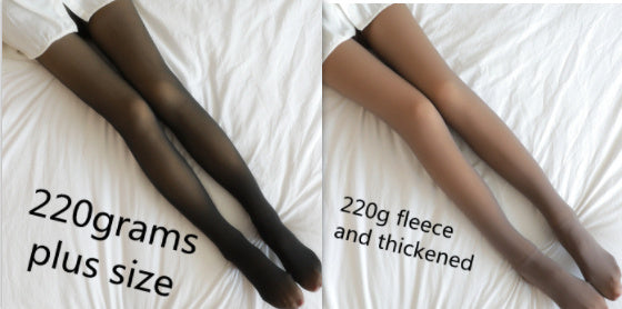 Fake Translucent Plus Size Leggings Fleece Lined Tights Fall And Winter Warm Fleece Pantyhose Women Fleece Lined Pantyhose Thermal Winter Tights