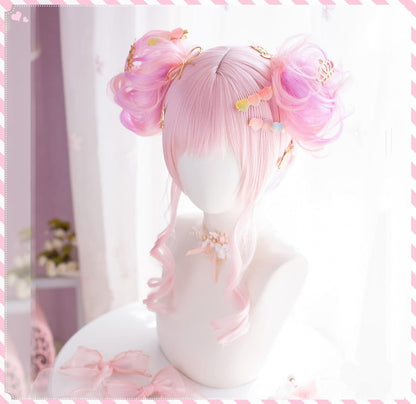 Free Shipping For Hivava Lolita Two Buns Mixed Color Wig