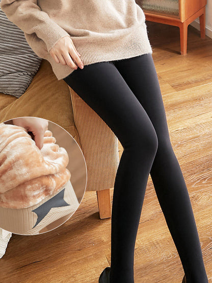 Casual Skinny Leg Solid Color Thermal Pants Bottoms-Homeunderwear