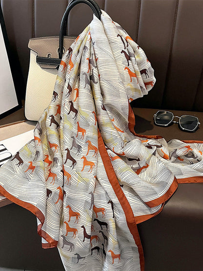 New Fashion Chic Animal Prints Silk Imitation Warm Shawl&Scarf-Homeundewear