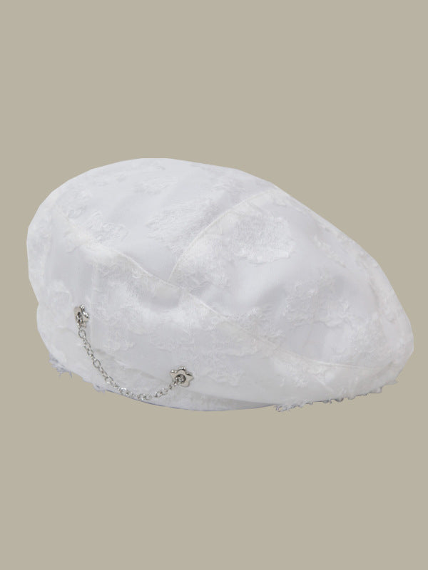 Original 4 Colors Mesh Chain Beret Hat-Homeunderwear