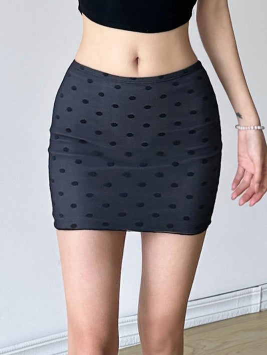 Polka Dot Mesh Skirt